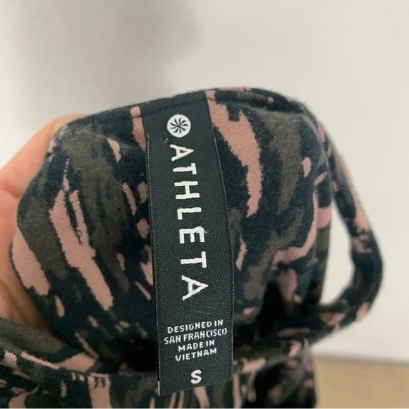 Athleta Santorini Thera Dress Abstract Black Mini Sleeveless Flowy Sz Small - Picture 10 of 10